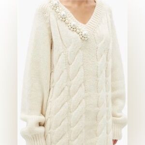 Simone Rocha Cream Cable Knit Sweater